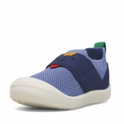 Zapatillas lona Kickers blue fonce estilo calcetín con velcro respetuosas