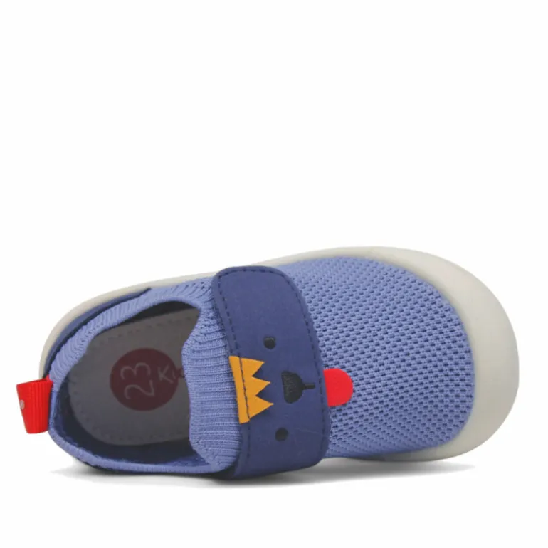 Zapatillas lona Kickers blue fonce estilo calcetín con velcro respetuosas
