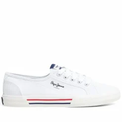 Zapatillas lona Pepe Jeans básicas blancas algodón para mujer