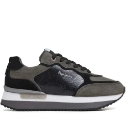 Zapatillas urban Pepe Jeans ruspper stars negra con diferentes materiales