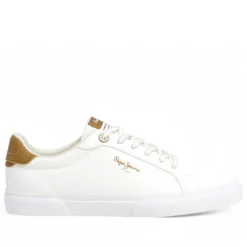 Zapatillas urban Pepe Jeans kenton max blancas con detalles marrones para mujer