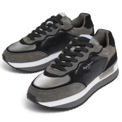 Zapatillas urban Pepe Jeans ruspper stars negra con diferentes materiales