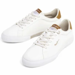 Zapatillas urban Pepe Jeans kenton max blancas con detalles marrones para mujer