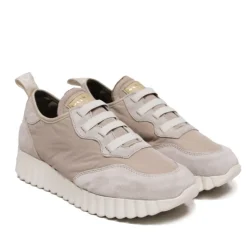 Zapatillas Weekend concordia de piel y tejido beig