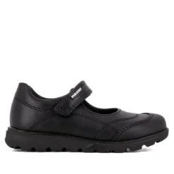 Zapatos colegiales Pablosky santos negro de piel estilo mercedita con cierre de velcro