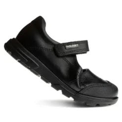 Zapatos colegiales Pablosky santos negro de piel estilo mercedita con cierre de velcro
