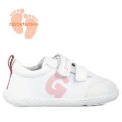 ZAPATOS GARVALIN DE NIñA BLANCO Y ROSA 242320B