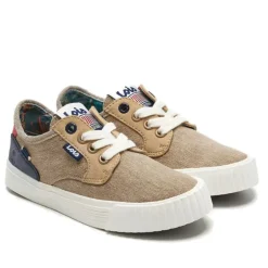 Zapatos Lois marrones con cordones y suela blanca