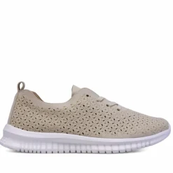 Zapatos planos beige con cordones