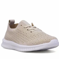 Zapatos planos beige con cordones