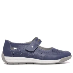 Zapatos planos Owel geelong azules con velcro y piel vegana