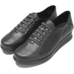 Zapatos planos Suite009 negros de piel y elásticos cómodos