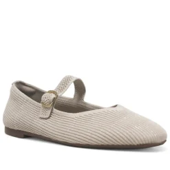 Zapatos planos taupe estil merceditas de canalé para mujer