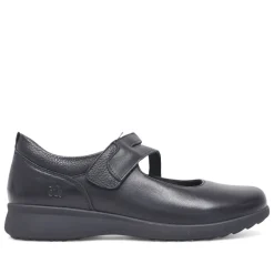 Zapatos planos Treintas nergos estilo mercedita con cierre de velcro y tira cruzada de piel