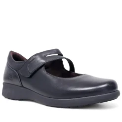 Zapatos planos Treintas nergos estilo mercedita con cierre de velcro y tira cruzada de piel