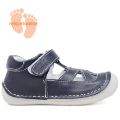 Zapatos respetuosas azules cerradas con velcro