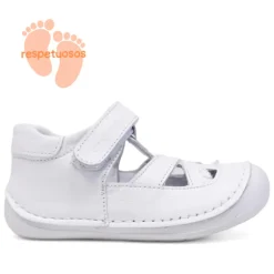 Zapatos respetuosos blancos cerradas con velcro