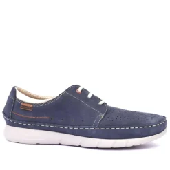 Zapatos sport Baerchi Scorpio azules de piel perforada con cordones y ultraliegeros