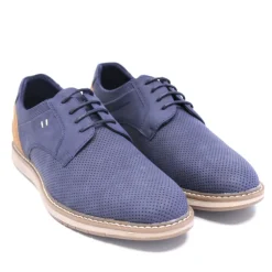 Zapatos sport Owel darwin azules con cordones encerados
