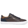 Zapatos sport Pepe Jeans kenton court marrones con detalles azules y marrones