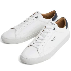 Zapatos sport Pepe Jeans joe basic blancas con detalle azul