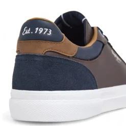 Zapatos sport Pepe Jeans kenton court marrones con detalles azules y marrones
