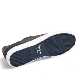 Zapatos sport Pepe Jeans kenton court marrones con detalles azules y marrones