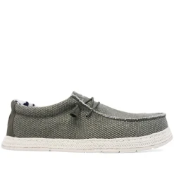 Zapatos sport verdes estilo náutico con cordón elástico para hombre