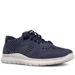 Zapatos sport Walk & Fly azules oscuras de piel perforada y plantilla piel