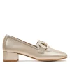 Zapatos tacón Redlove bajos cassandra dorados con detalle delante de piel