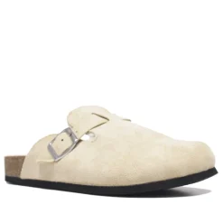 Zuecos color beige con borreguito